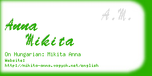 anna mikita business card